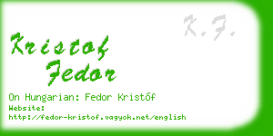 kristof fedor business card