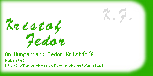 kristof fedor business card